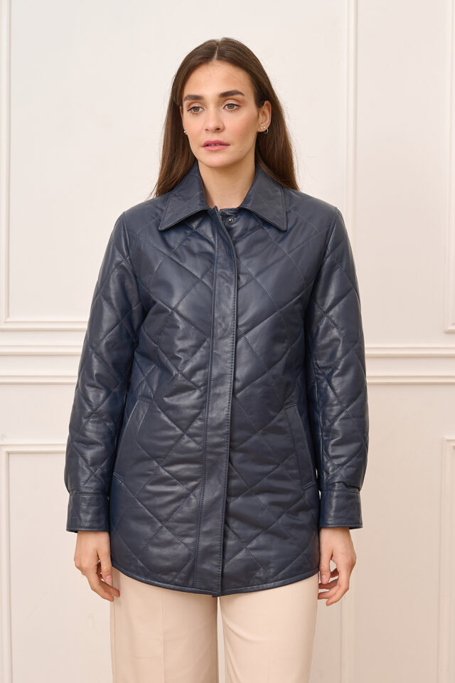 Γυναικείο δερμάτινο puffer